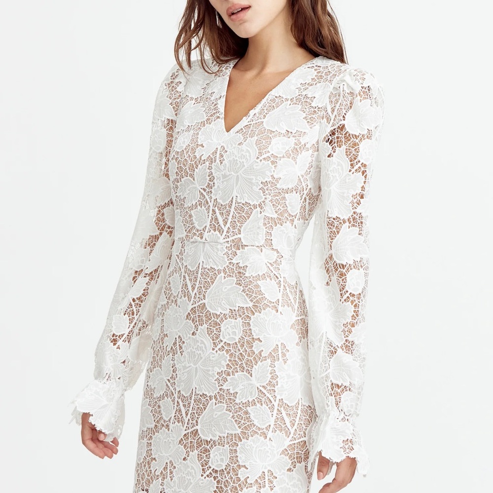 Adelyn Rae Elegant White Lace Dress